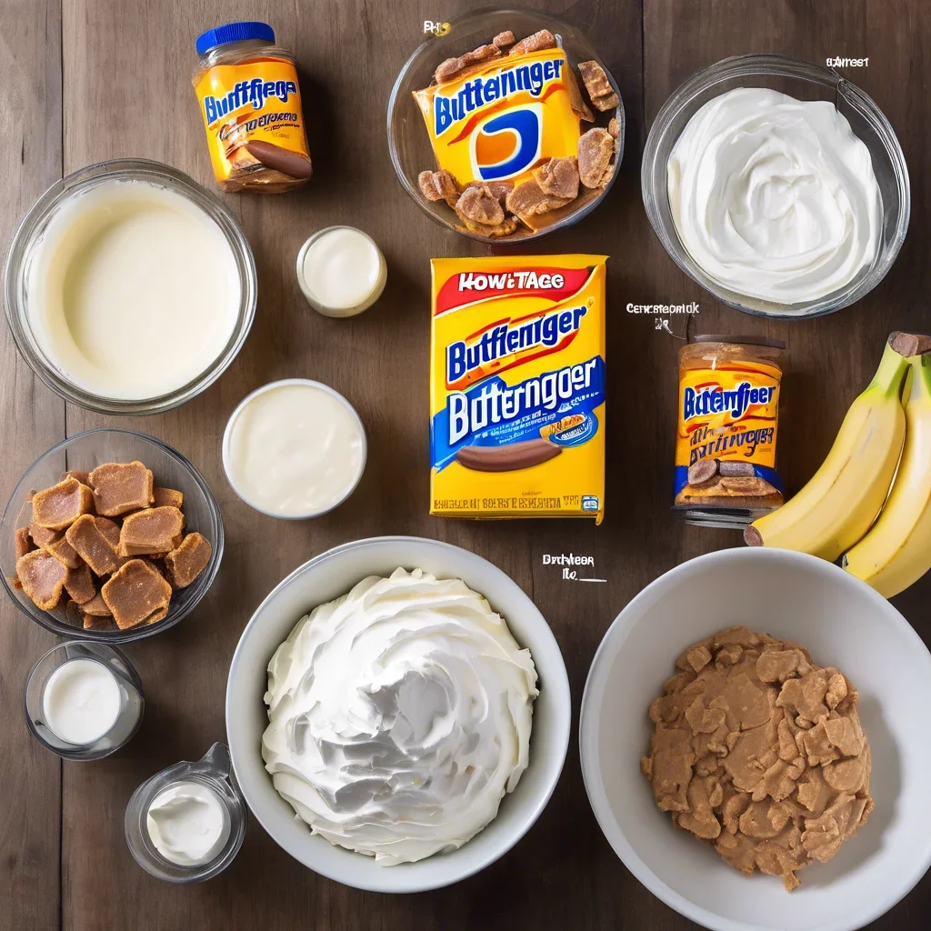 Ingredients for Butterfinger Pie recipe