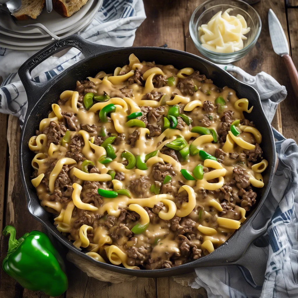 Cheese Steak Homemade Hamburger Helper - Cooking in the Midwest