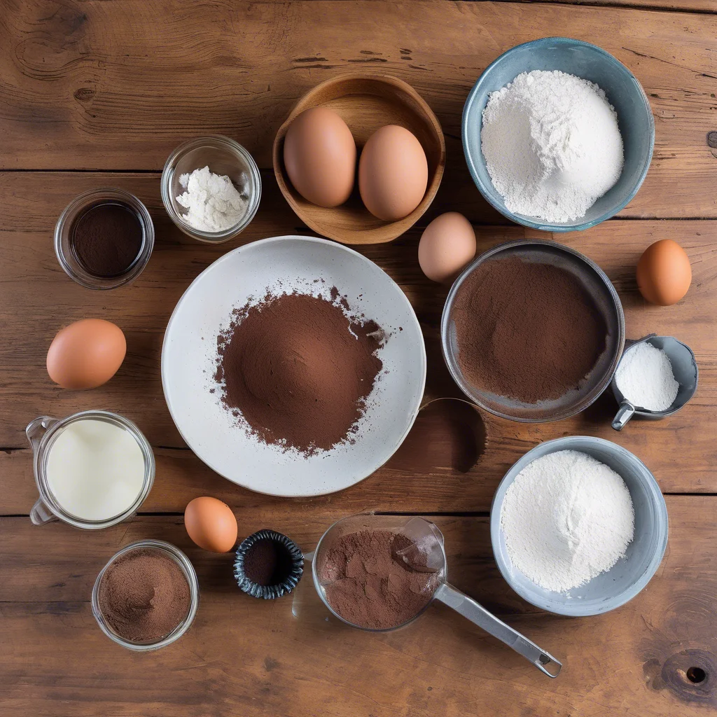 Ingredients for chocolate Swiss roll cake Recipe