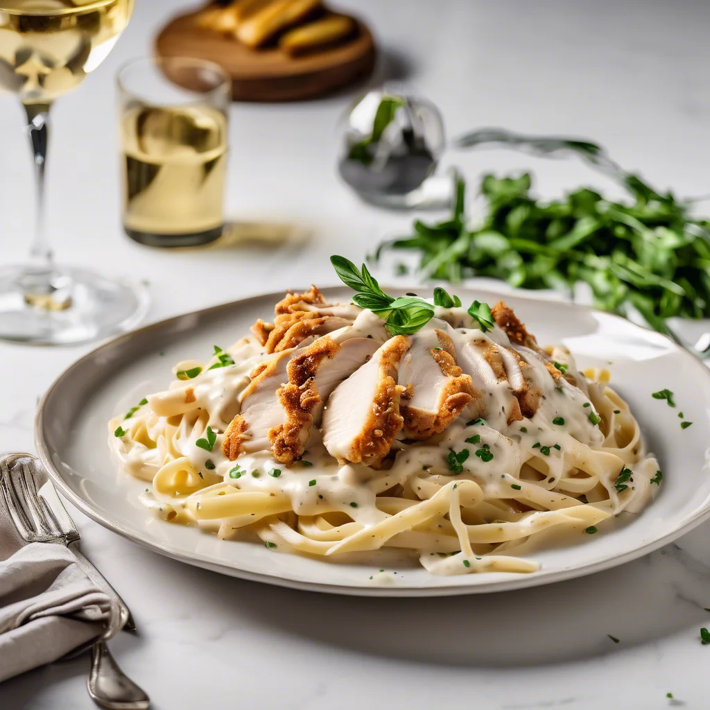 Crispy Chicken Fettuccine Alfredo recipe