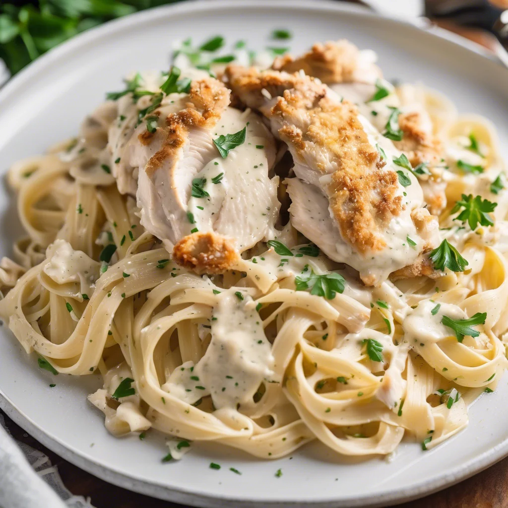 Final Crispy Chicken Fettuccine Alfredo recipe