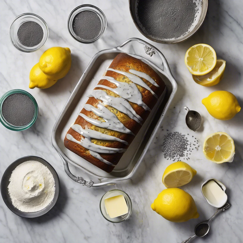 Ingredients for LEMON POPPY SEED LOAF WITH GLAZE