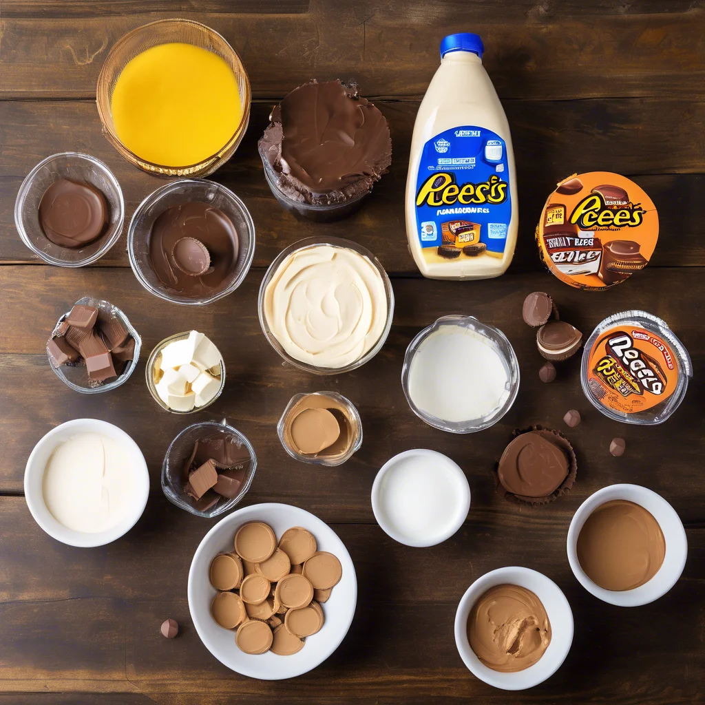 Ingredients for Mouth-watering Reese's Peanut Butter Cup Cheesecake Recipe
