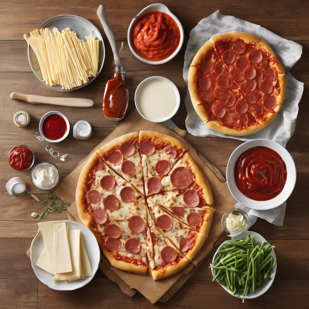 Ingredients for Stuffed Crust Pepperoni Pizza