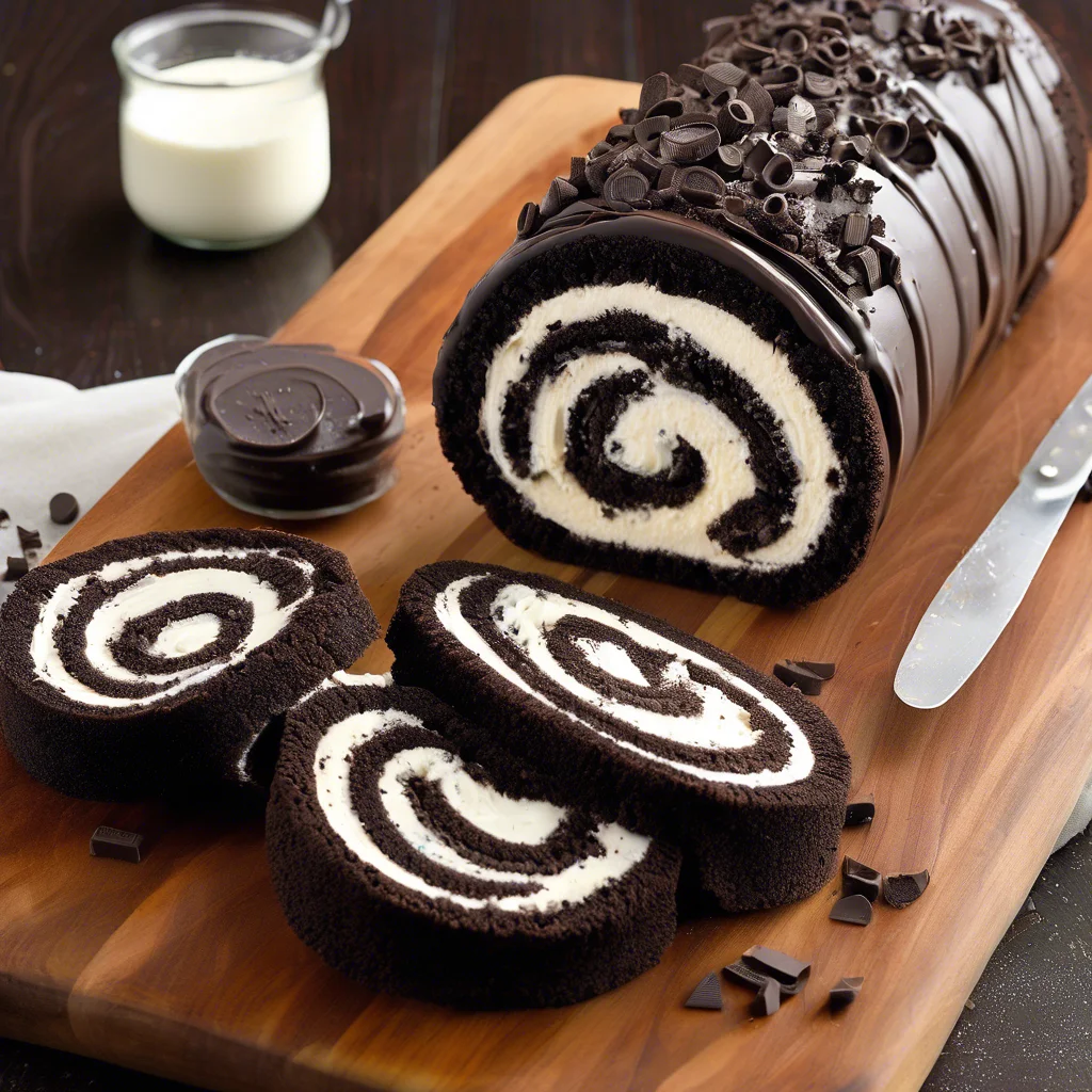 Cookies and Cream Oreo Cake Roll
